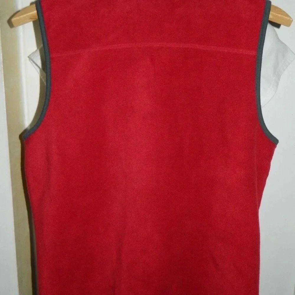 GAP KIDS XXL Red with Gray Trim Fleece Vest